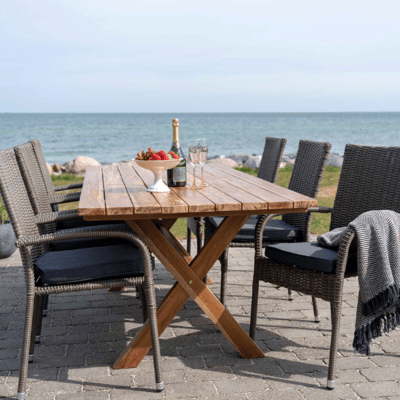 Murcia Teak Eettafel - Natuur Afwerking, 200x90x75 cm