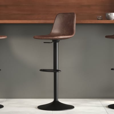 Verstelbare barkruk Tommy - 58-80cm zithoogte - bruin kunstleer Verstelbare barkruk Tommy - 58-80cm zithoogte - bruin kunstleer