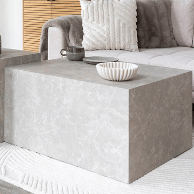 Salontafel Prague - 60x80x40 cm - marmerlook