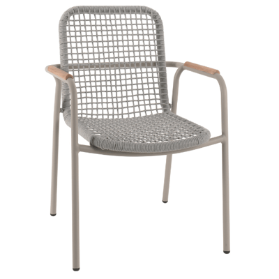 Stapelbare tuinstoel Dina - 62x68x87cm - grijs/teakhout