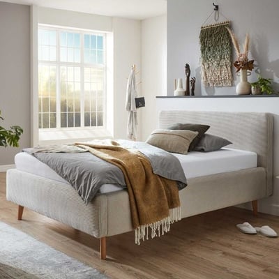Bed Madras 140x200cm met opbergruimte ribfluweel - beige Bed Madras 140x200cm met opbergruimte ribfluweel - beige