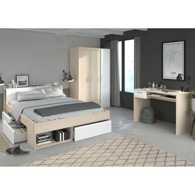 Slaapkamerset Most | Tweepersoonsbed, Kledingkast, Bureau
