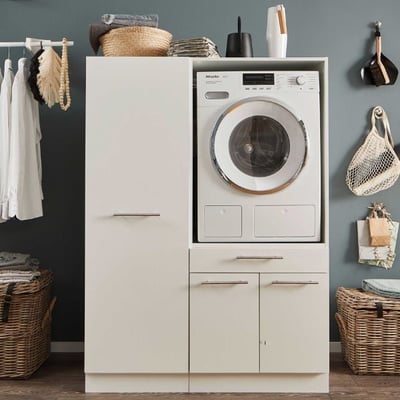 Wasmachinekastcombinatie Laundreezy | 118 x 68 x 162 cm | Wit Wasmachinekastcombinatie Laundreezy | 118 x 68 x 162 cm | Wit