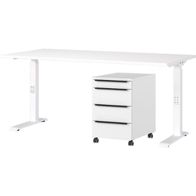 Bureauset Hermoso | Bureautafel en ladekast | Verstelbaar | Wit Bureauset Hermoso | Bureautafel en ladekast | Verstelbaar | Wit