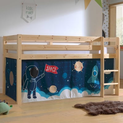 Halfhoogslaper Charlotte met bedtent Space Shuttle - dennenhout