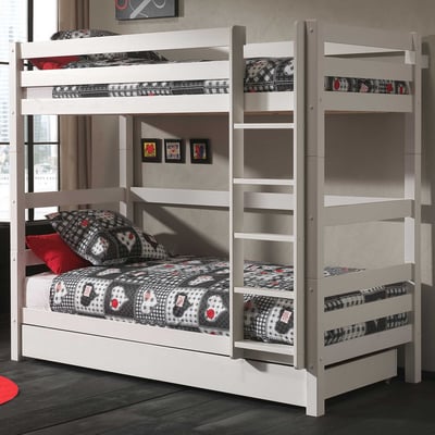 Stapelbed Claire hoog met bedlade - wit Stapelbed Claire hoog met bedlade - wit