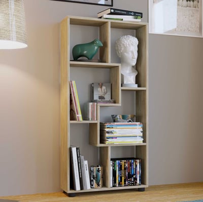 Boekenkast Azira 116 cm 6 open vakken-Sonoma eik Boekenkast Azira 116 cm 6 open vakken-Sonoma eik