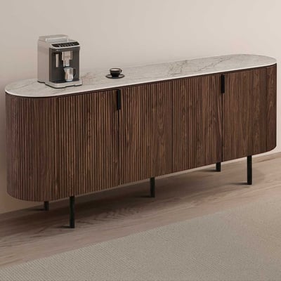 Dressoir Vigo - 200x45x82cm - 4 deuren - marmerlook