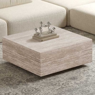Salontafel Jane - 90x90x38cm - travertijn