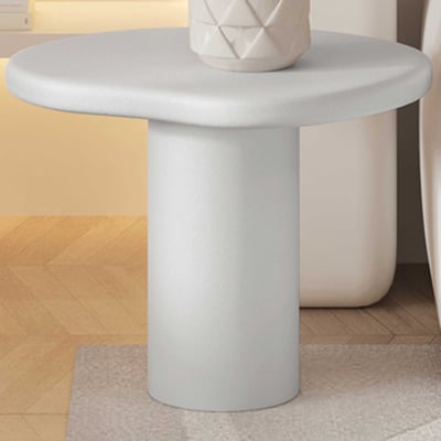 Bijzettafel Tavares - 58x50x50cm - organische vorm - ecru