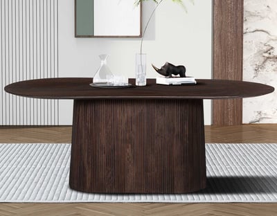 Ovale donkerbruine tafel Miguel - 200 cm | Massief mangohout | H76 x B200 x D100 cm Ovale donkerbruine tafel Miguel - 200 cm | Massief mangohout | H76 x B200 x D100 cm