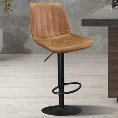 Barstoel met strepenpatroon Madeira-cognac