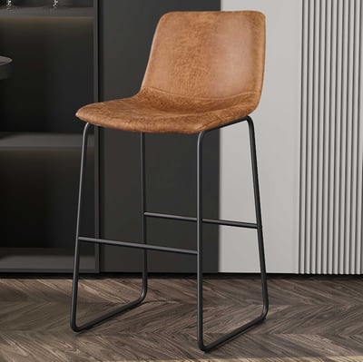Mancia barstoel PU Cognac - Metaal en Vintage Stoffering Mancia barstoel PU Cognac - Metaal en Vintage Stoffering
