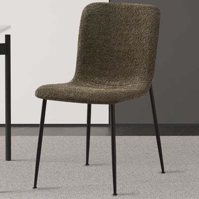 Groene Bouclé Alice Stoel | Metalen Poten | H81,5xB42xD57cm