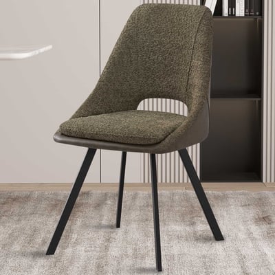 Filou' Bouclé donkergroene Stoel | donkergroene PU Bekleding - 85x48x56cm