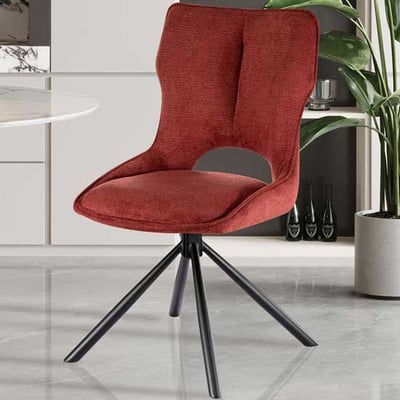 Eetkamerstoel Morris - 48x59.5x90cm - draaibaar - rode stof