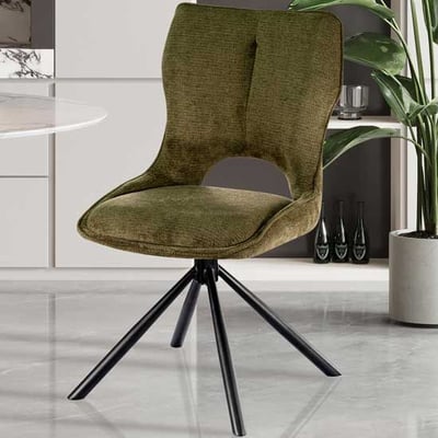 Eetkamerstoel Morris - 48x59.5x90cm - draaibaar - groene stof