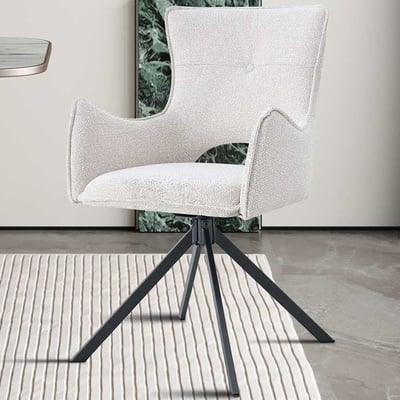 Eetkamerstoel Billy - 58x60x88cm - draaibaar - ecru