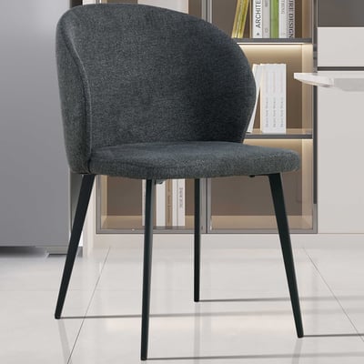 Eetkamerstoel Tilly - 51x55x80cm - donkergrijze stof