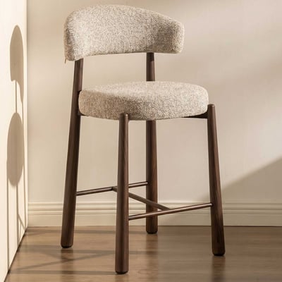 Counterstoel Silo - 56x55x82cm - metaal - greige/walnoot