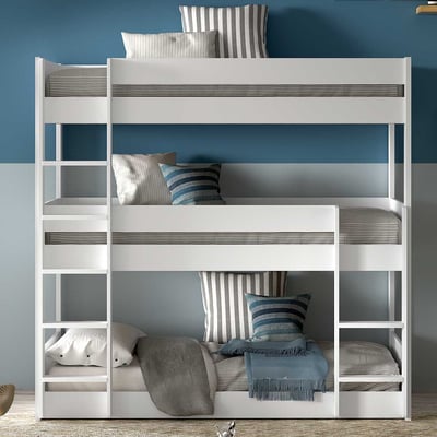 Stapelbed voor 3 personen Scott - 207x105x200 cm - Wit Stapelbed voor 3 personen Scott - 207x105x200 cm - Wit