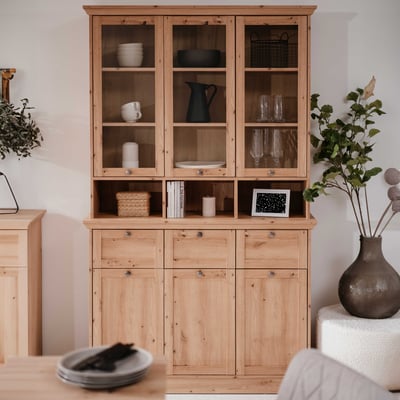 Buffetkast Timothee - 120x40x200cm - 6 deuren & 3 lades - artisan eikdecor