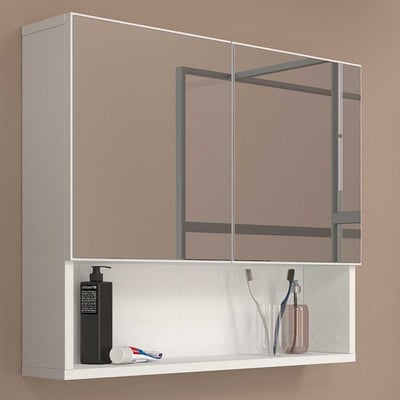 Spiegelkast Aureliano - 75x17x65cm - 2 deuren - wit