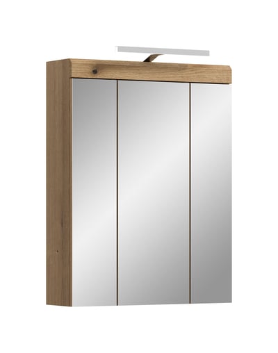 Spiegelkast Scout Xonox met verlichting - 60x79x18 cm - Evoak Oak
