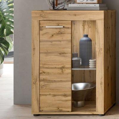 Vitrinekast Jam - 60x35x86cm - 1 deur - Wotan eik