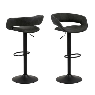 Barstoel Dusty - antraciet/zwart