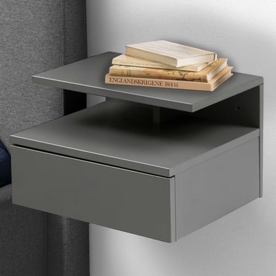 Wandnachtkastje Ashton - 35x32x22cm - 1 lade - grijs Wandnachtkastje Ashton - 35x32x22cm - 1 lade - grijs