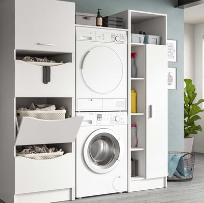 Wasmachinekast Free Xonox - Wit - 66x195x62cm