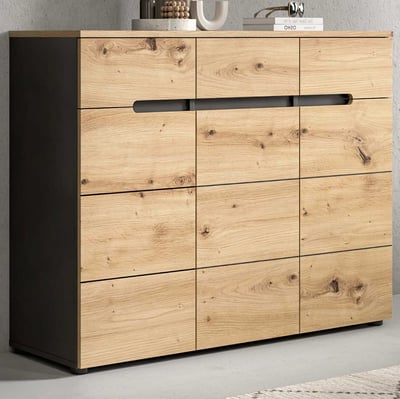 Schoenenkast Canu Xonox - Artisan Effect - 120x94x37 cm - Eik