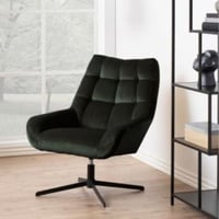 Fauteuil Paris - 73x82x88 cm - draaibaar - donkergroen velours