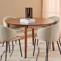 Verlengbare eettafel Montreux - Ø115>154x75cm - walnootfineer