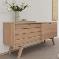 Dressoir Sieg - 160x45x72cm - 4 lades & 1 deur - eikenfineer
