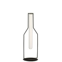 Vaasje 1 tube fles metaal/glas zwart large