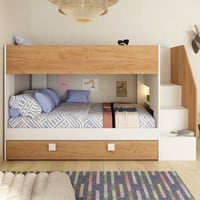 Stapelbed Easy - 90x200cm - met bedlade - golden oak/wit