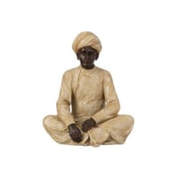 Indiase figuur zittend poly beige/bruin large