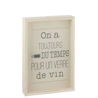 Kader kurk un verre de vin hout antiek ecru