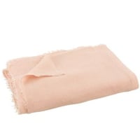 Plaid effen katoen/linnen roze