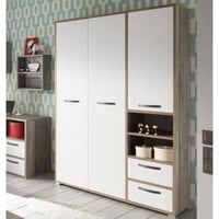 Kledingkast Petrus | 138 x 57 x 201 cm | Wit en bruin