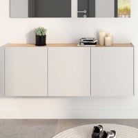 Halkast Lydia - 138x25x52cm - 3 deuren - kasjmier/eikdecor