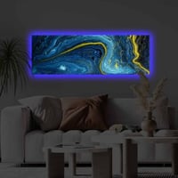 Ledgy Decoratief canvas schilderij met ledverlichting | Houten lijst | 30 x 90 cm