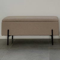 Zitbank met opbergvak | Beige / Bouclé