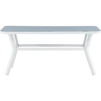 Eettafel Virya Venture Design - Grijs glas - 160x90cm - Wit aluminium