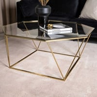 Salontafel Österlen - Glas & Messing - 100x100 cm