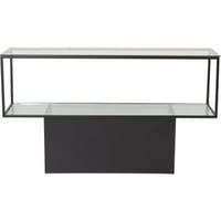 Bijzettafel Maglehem Venture Design - Glas en Zwart Staal - 130x35 cm