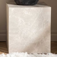 Bijzettafel York - MDF marmerlook - 40x40x45 cm - Beige