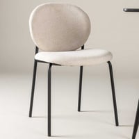 Eetkamerstoel Vault - Polyesterlinnen - 62x80x47 cm - Beige/Zwart